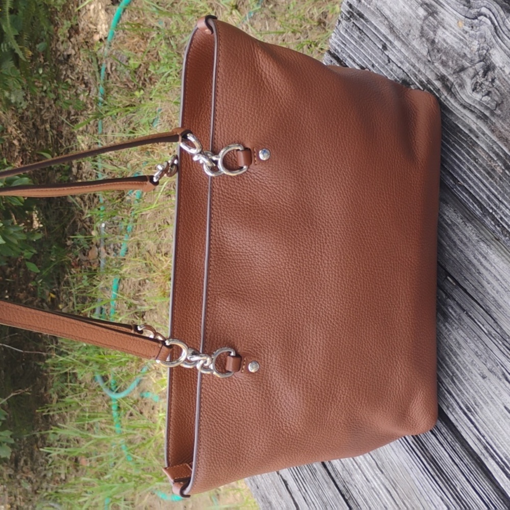 🍍Coach Sophia Tote In Tan/Brown Pebbled Leather - Picture 4 of 16